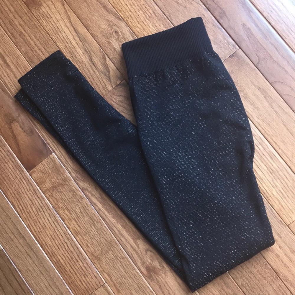 Black & Metallic Gold Leggings